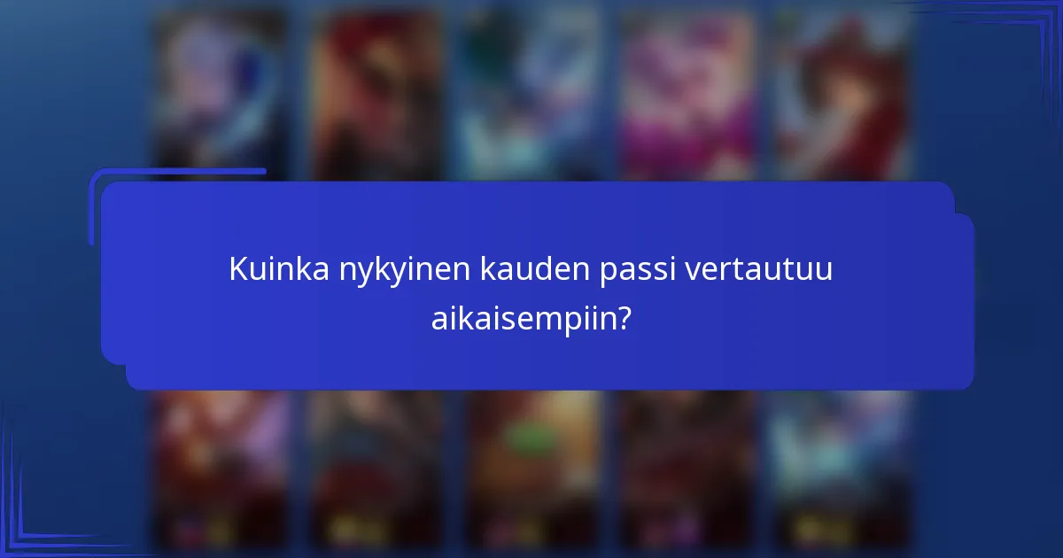 Kuinka nykyinen kauden passi vertautuu aikaisempiin?